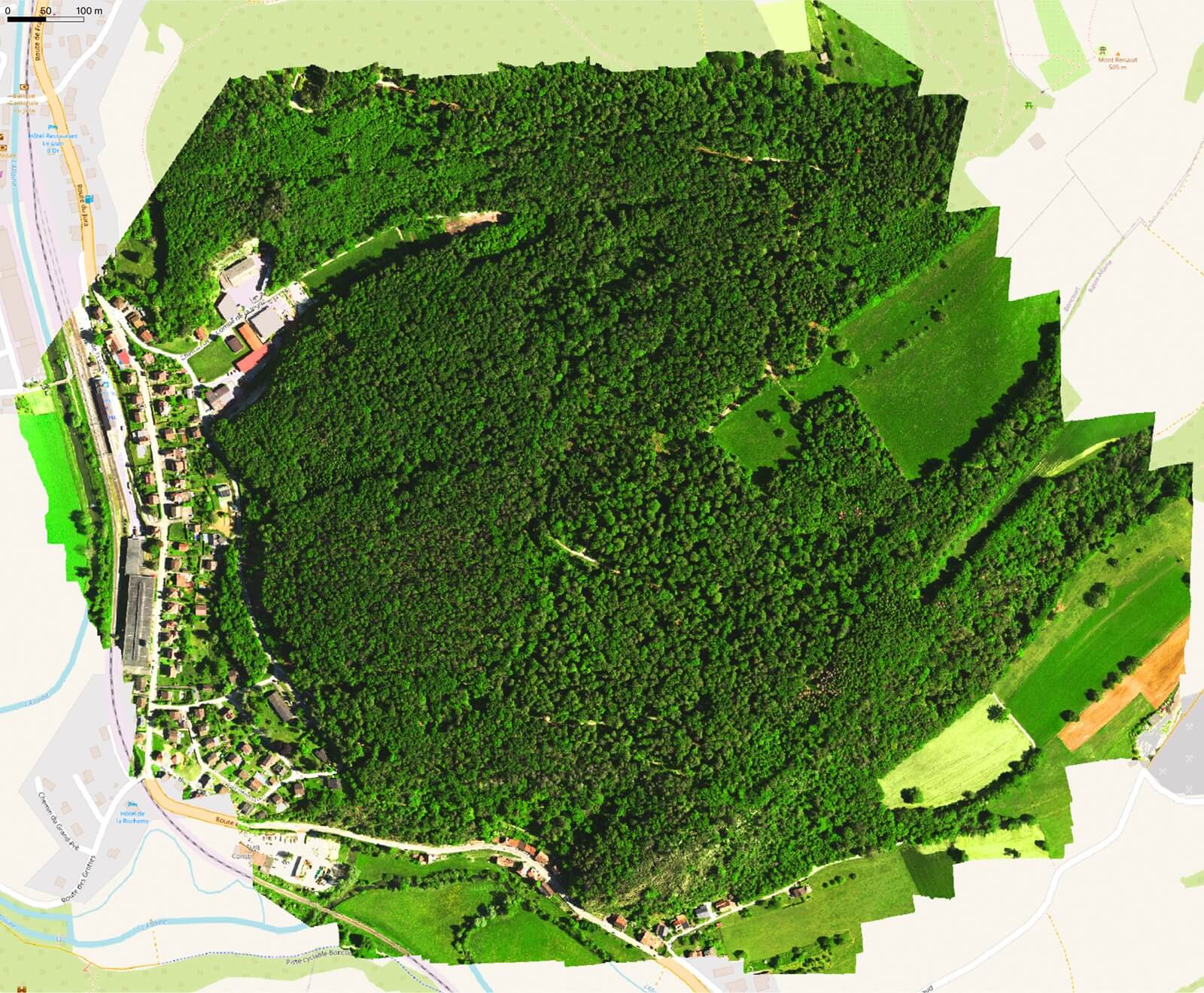 Multispectral drone output in the Jura mountains