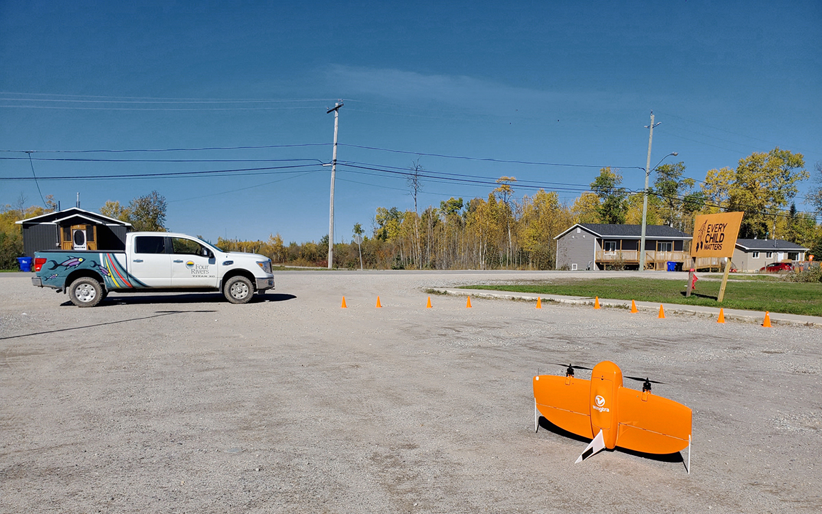 Four Rivers vehicle and WingtraOne drone in Canada