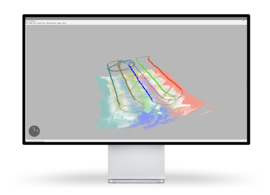 Screen display LIDAR software with flight path