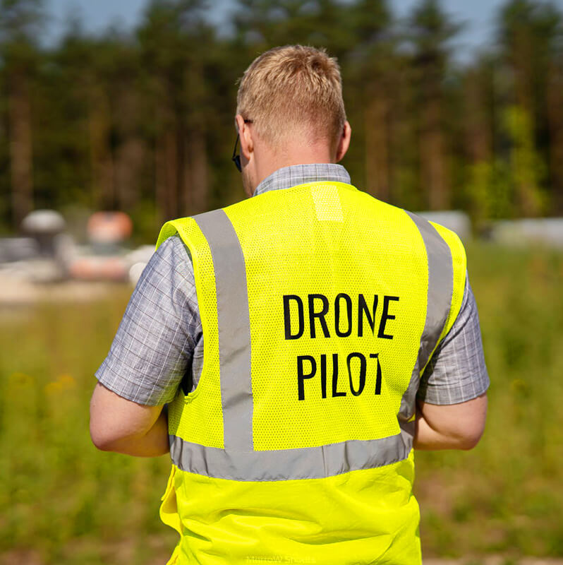 Drone pilot in the field