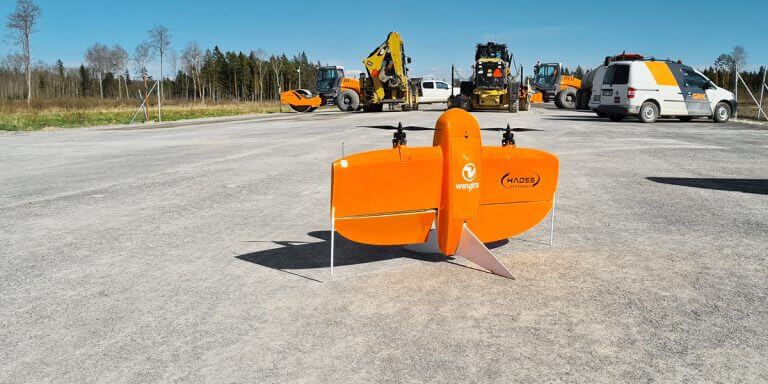 WingtraOne on a road construction project