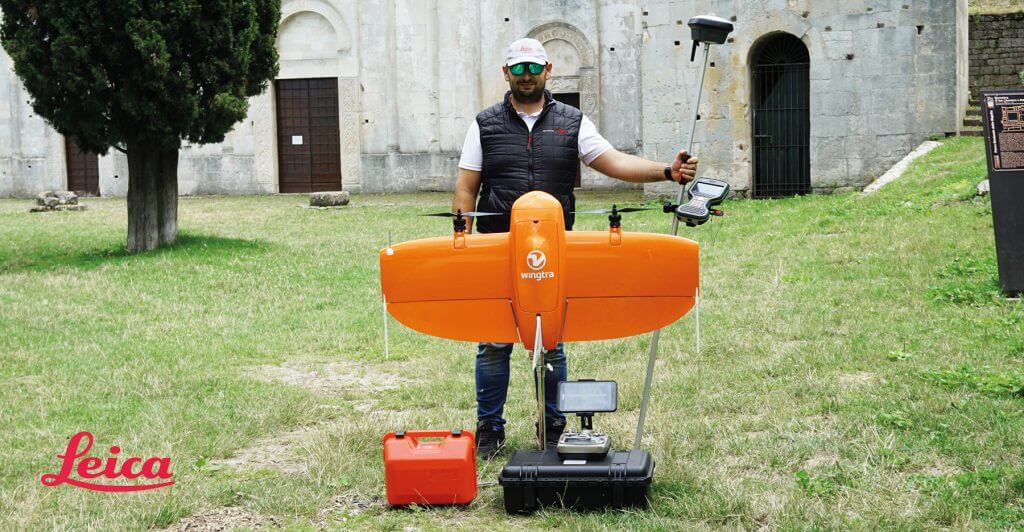 Leica representative and WingtraOne drone
