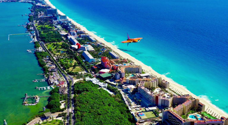 WingtraOne flying over Cancún