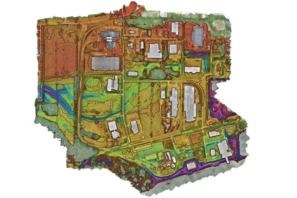 Sortie de cartographie de données de drone MNE Indiana port authority