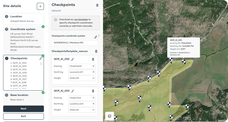 Configuración del punto de control base