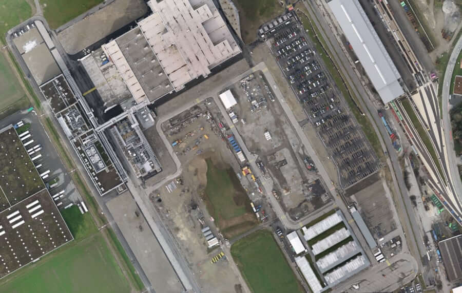 Drone aerial image of a construction site