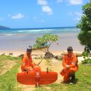 Morellato and colleague with WingtraOne on beach