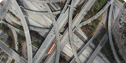 Levantamiento aéreo de una autopista