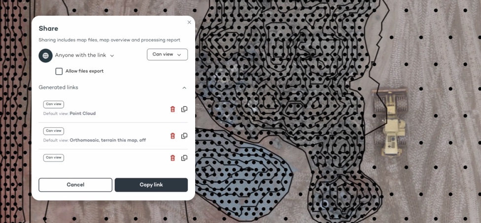 Final .dxf survey deliverables overlayed on a drone ortho map