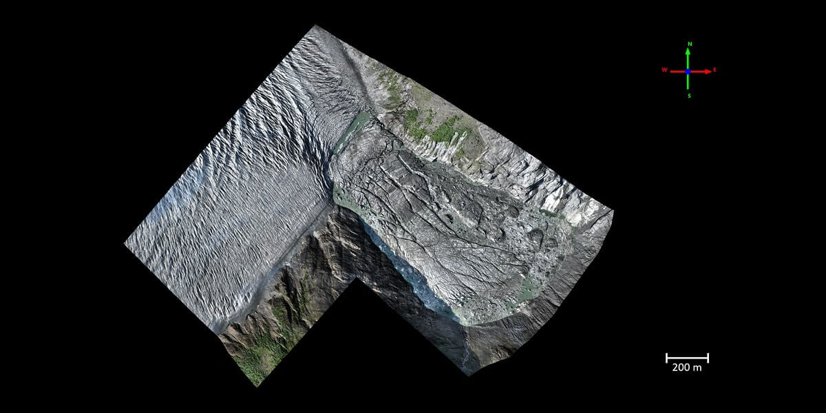Suicide Basin Alaska glacier orthomosaic