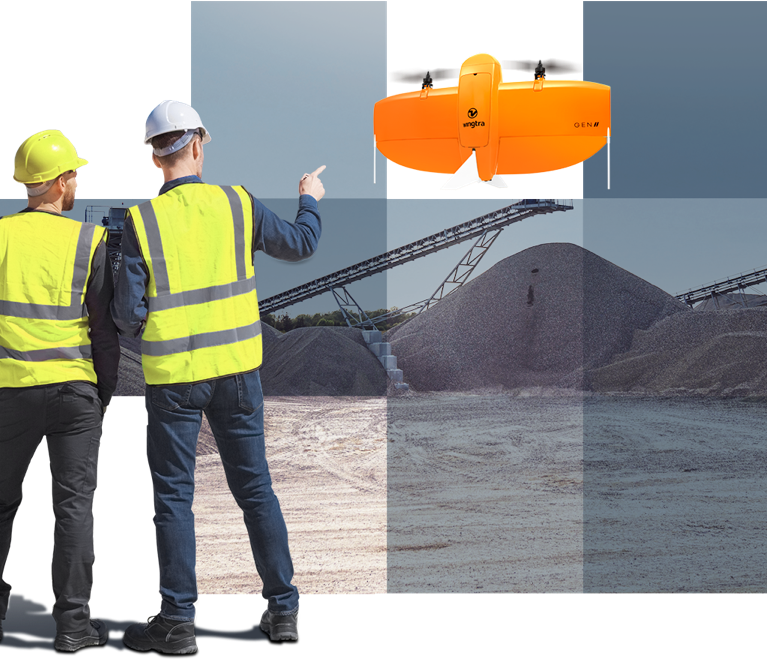 Surveyor engineer with mapping drone WingtraOne