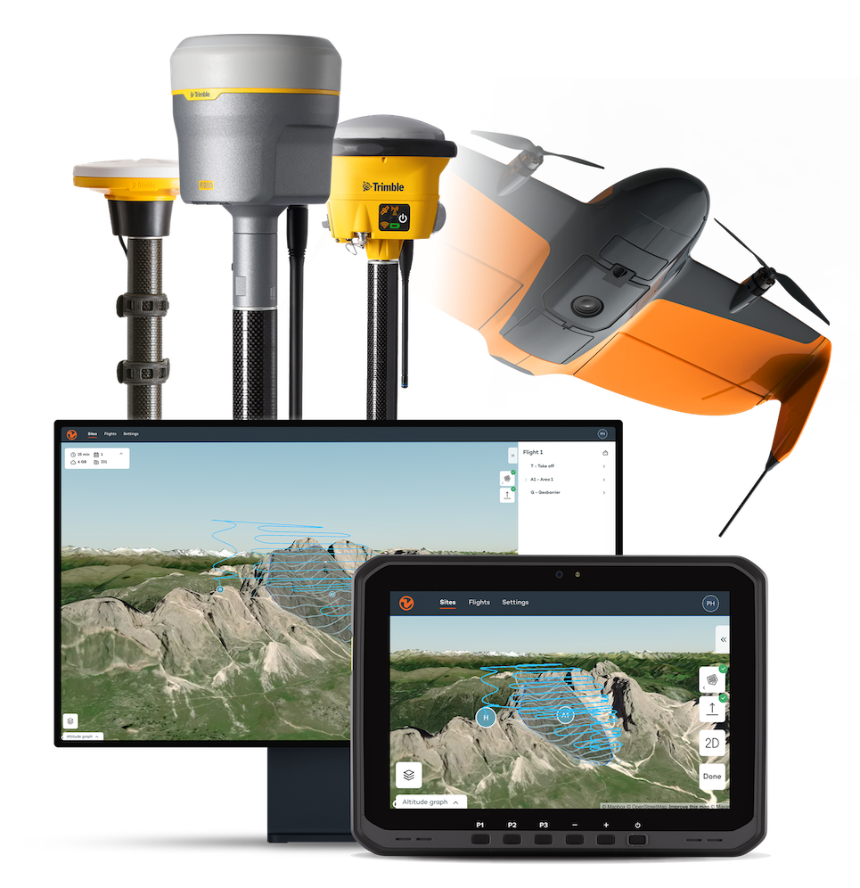 Receptores Trimble y dron topográfico Wingtra