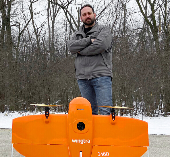 UAS operation manager with the surveying drone WingtraOne
