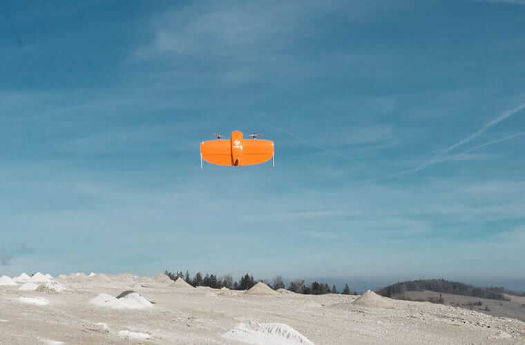 VTOL drone hovering