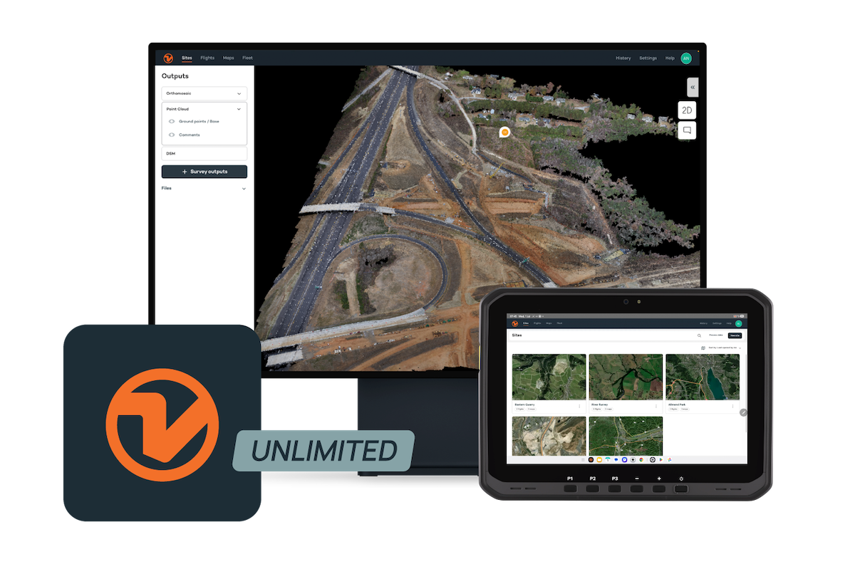 Plan UNLIMITED del software de Wingtra para procesamiento fotogramétrico