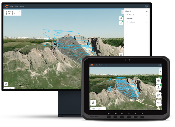Planificación de vuelo 3D para dron topográfico